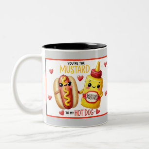 Süße Kawaii Hotdogs und Senf Zweifarbige Tasse