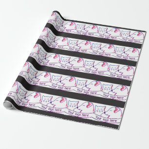 Süße Kawaii japanische ästhetische Katzenverpackun Geschenkpapier