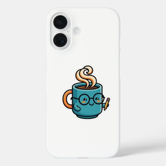 Süße Kawaii-Kaffeetasse mit Lesebrille Sma Case-Mate iPhone Hülle (Rückseite)