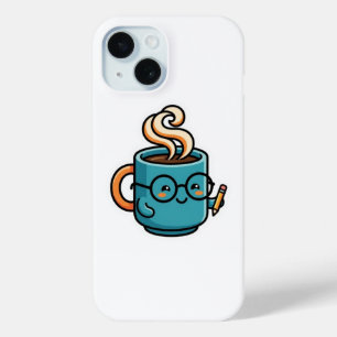 Süße Kawaii-Kaffeetasse mit Lesebrille Sticker Case-Mate iPhone Hülle