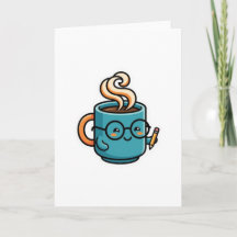 Süße Kawaii-Kaffeetasse mit Lesebrille Sticker