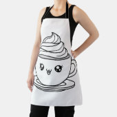 Süße Kawaii-Kaffeetassen-Illustration Schürze (InSitu)