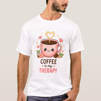 Süße Kawaii-Kaffeetherapie-T-Shirt T-Shirt
