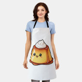 Süße Kawaii Karamellpudding-Dessert-Figur Schürze (Getragen)