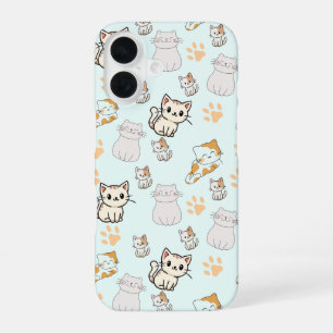 Süße Kawaii-Kätzchen & Pfoten iPhone 16 Hülle