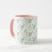 Süße Kawaii-Kätzchen & Pfoten Muster Kaffeetasse (Vorderseite Links)