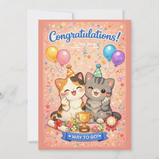 Süße Kawaii-Katze Gratulationskarte Party Kätzchen Feiertagskarte