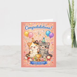 Süße Kawaii-Katze Gratulationskarte Party Kätzchen Feiertagskarte