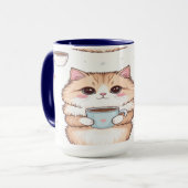 Süße Kawaii Katze Kaffeetasse - Katzenliebhaber Ge (Vorderseite Links)