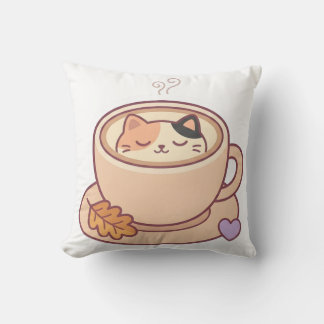 Süße Kawaii-Katze Kaffeetasse Wurf Kissen