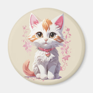 Süße Kawaii-Katze mit großen Augen Magnet