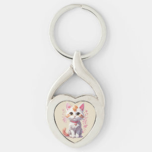 Süße Kawaii-Katze mit großen Augen Schlüsselanhänger