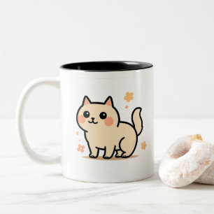 Süße Kawaii-Katzen-Geburtstags-Tasse für Kinder Zweifarbige Tasse