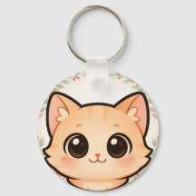 Süße Kawaii-Katzen-Gesicht-Schlüsselanhänger