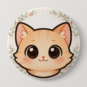 Süße Kawaii-Katzen-Gesichtstaste Button