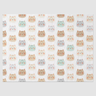 Süße Kawaii-Katzen Handgezeichnete Illustrationen Seidenpapier