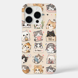 Süße Kawaii-Katzen-Handytasche – Lieblich iPhone 16 Pro Hülle