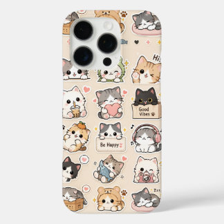 Süße Kawaii-Katzen-Handytasche – Lieblich iPhone 16 Pro Hülle