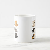 Süße Kawaii Katzen Kätzchen Weiße Kaffeetasse (Mittel)