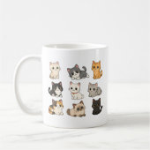 Süße Kawaii Katzen Kätzchen Weiße Kaffeetasse (Links)