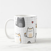 Süße Kawaii-Katzen-Muster-Kaffeetasse Kaffeetasse (Links)