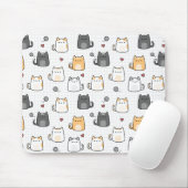 Süße Kawaii-Katzen-Muster-Mauspad Mousepad (Mit Mouse)