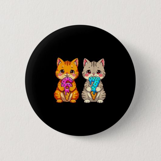 Süße Kawaii Katzen Neko 67 Drip Meme Lustig Sechs Button (Vorderseite)
