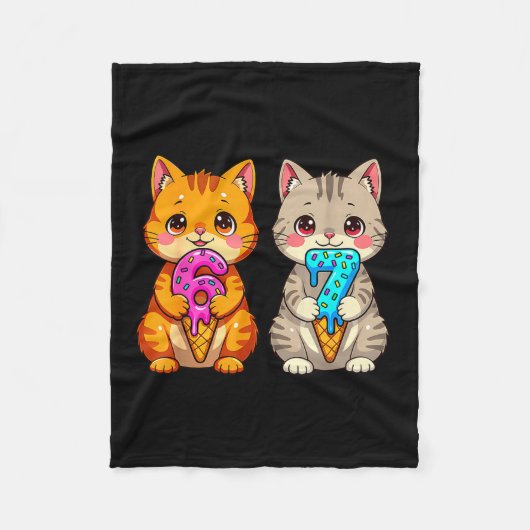 Süße Kawaii Katzen Neko 67 Drip Meme Lustig Sechs  Fleecedecke (Vorderseite)