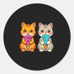 Süße Kawaii Katzen Neko 67 Drip Meme Lustig Sechs Runder Aufkleber