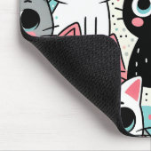 Süße Kawaii-Katzengesichter und Herzen Whimsical Mousepad (Ecke)