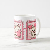 Süße Kawaii Katzenliebe Tasse (VorderseiteRechts)