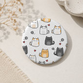 Süße Kawaii-Katzenmuster Pinback-Taste Button