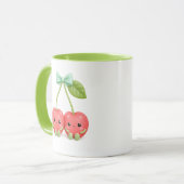 Süße Kawaii-Kirsch-Pärchen-Kaffeetasse Tasse (Vorderseite Links)