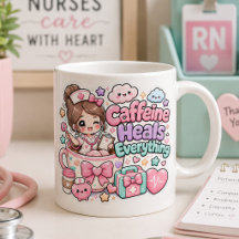 Süße Kawaii Koffein heilt alles Krankenschwester A
