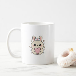Süße Kawaii-Krankenschwester-Hasen-Tasse – Pastell Kaffeetasse