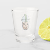 Süße Kawaii lächelnde Boba-Tee Schnapsglas (Rückseite)
