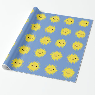 Süße Kawaii lächelnde Sonne Geschenkpapier