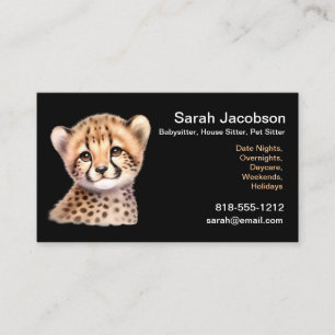 Süße Kawaii Leopard Babysitter House Sitter Pet Visitenkarte
