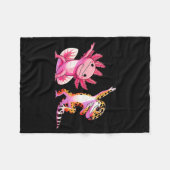 Süße Kawaii Leopardgecko Dabbing Axolotl Freunde Fleecedecke (Vorderseite (Horizontal))