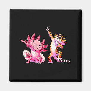 Süße Kawaii Leopardgecko Dabbing Axolotl Freunde Magnet