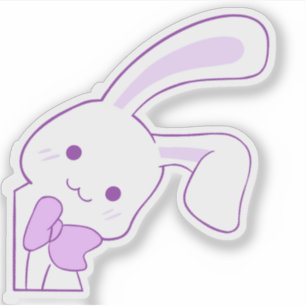 Süße Kawaii Lila Spionierband-Hase Custom Aufkleber