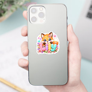 Süße Kawaii Lily Fuchs Name Pastell Rosa Floral Wo Aufkleber