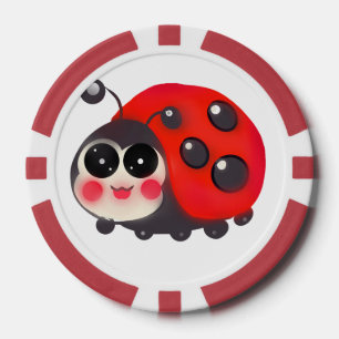 Süße Kawaii Marienkäfer Handgezeichneter glückli Pokerchips