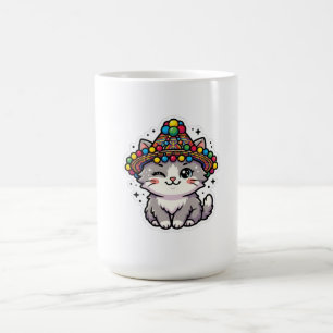 Süße Kawaii Marokkanische Amazigh Katzen-Wollmütze Kaffeetasse