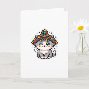 Süße Kawaii Marokkanische Amazigh Katzen-Wollmütze Karte
