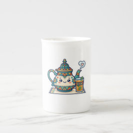 Süße Kawaii Marokkanische Minz-Teekanne und Glas-K Porzellantasse