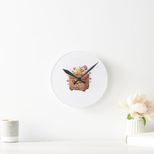 Süße Kawaii marokkanische Sadaka-Spendenbox IslSti Runde Wanduhr