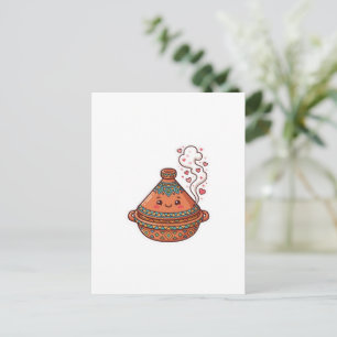 Süße Kawaii marokkanische Tajine-Lebensmittel-Kult Postkarte