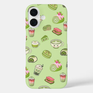 Süße Kawaii-Matcha-Desserts-Handyhülle iPhone 16 Hülle