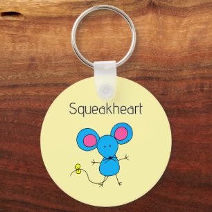Süße Kawaii-Maus Squeakheart Liebe Schlüsselanhänger